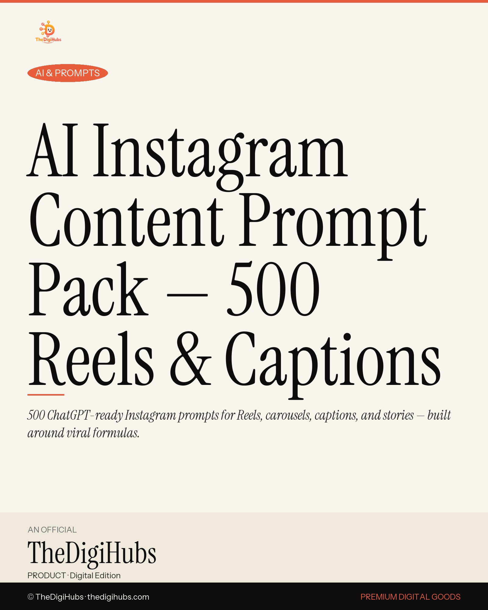 AI Instagram Content Prompt Pack — 500 Reels & Captions