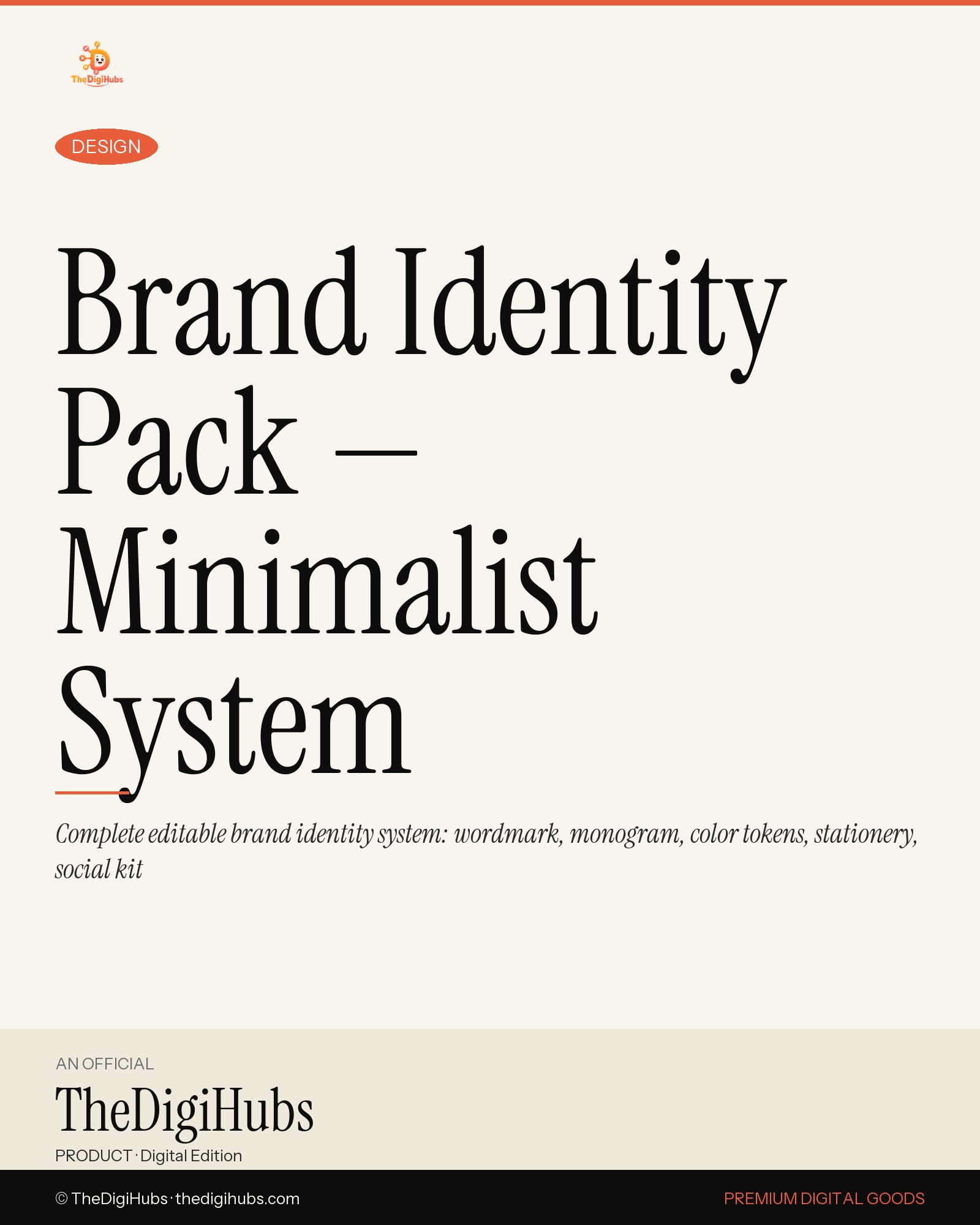 Brand Identity Pack — Minimalist System (Editable)