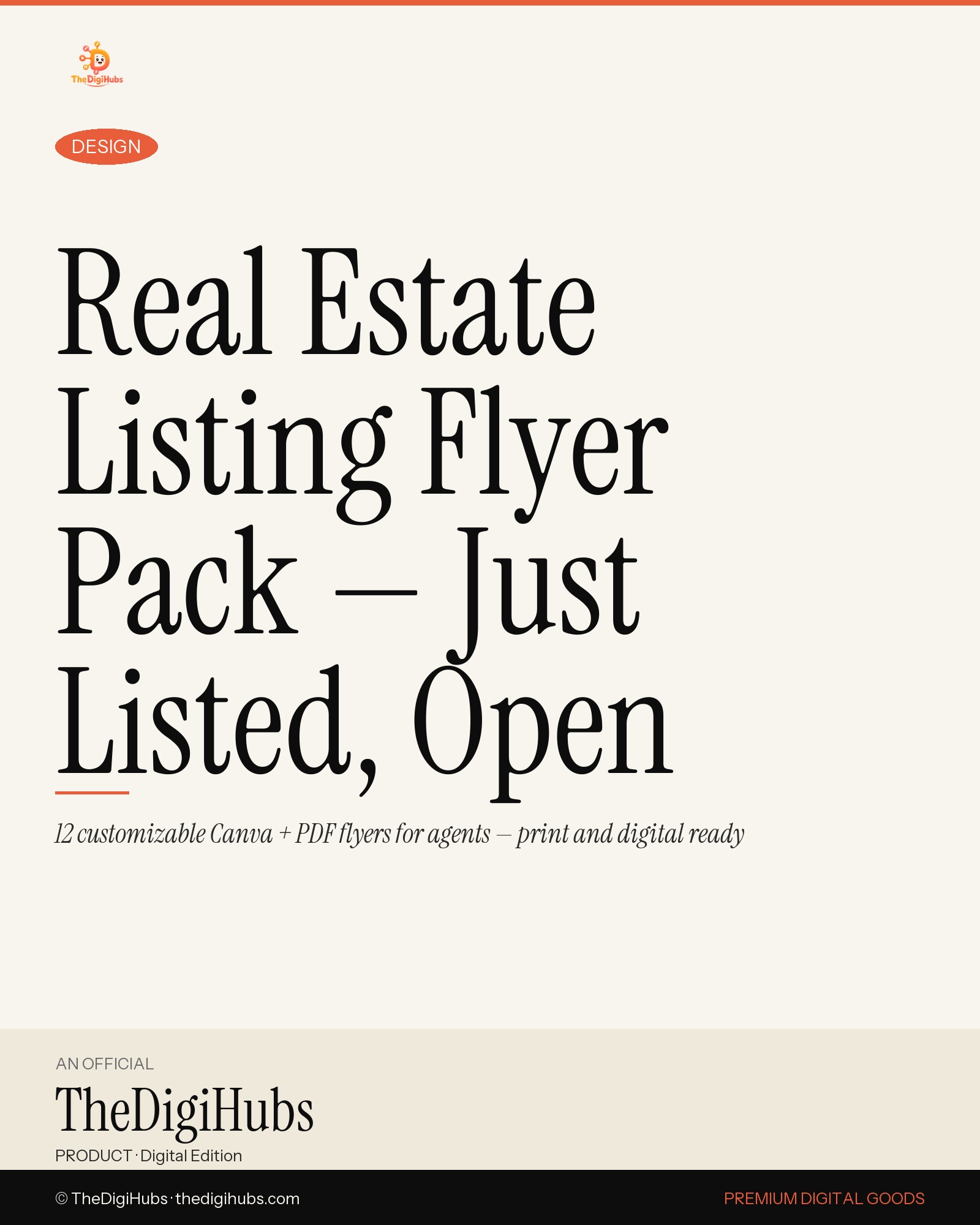 Real Estate Listing Flyer Pack — Just Listed, Open House, Sold