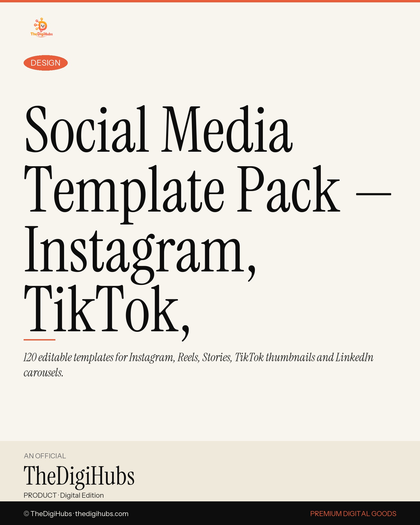 Social Media Template Pack — Instagram, TikTok, LinkedIn (120 Designs)